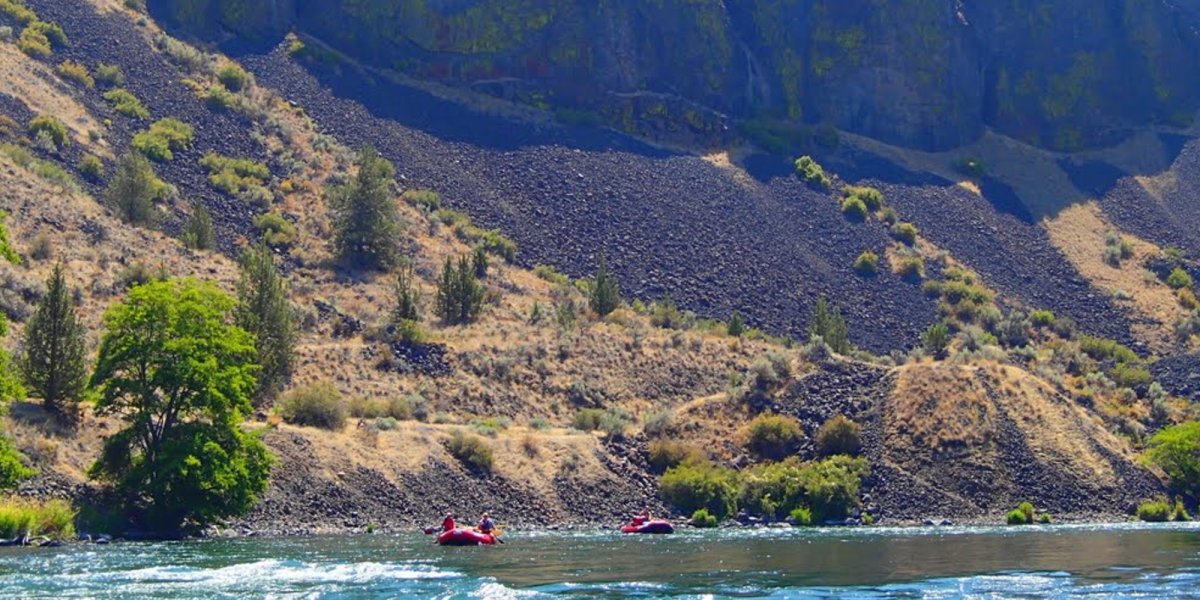 steep slope on the shore of the Deschutes River
