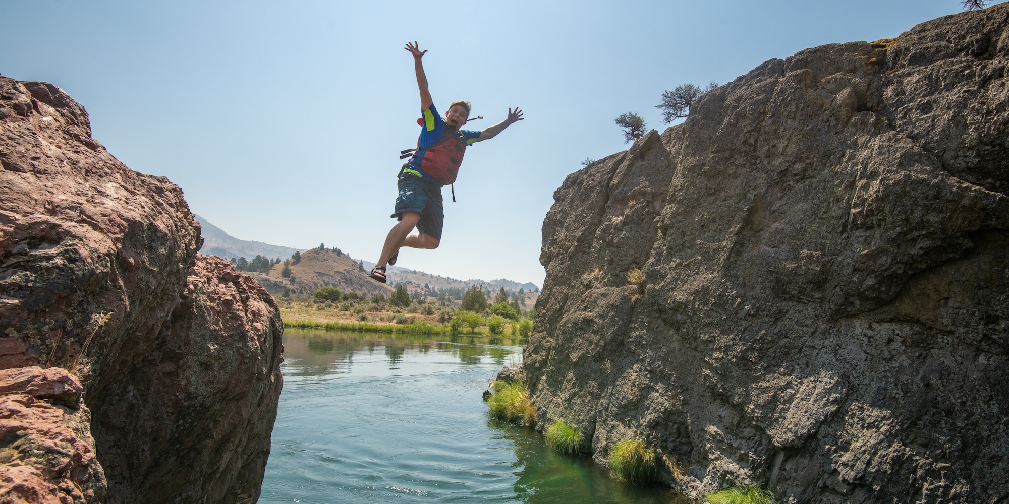 Rafting through splashy rapids on Oregon’s Deschutes River during a short rafting vacation